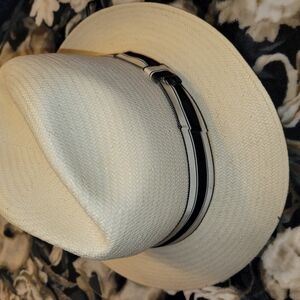 Stacy Adams Cream and Black Panama Hat